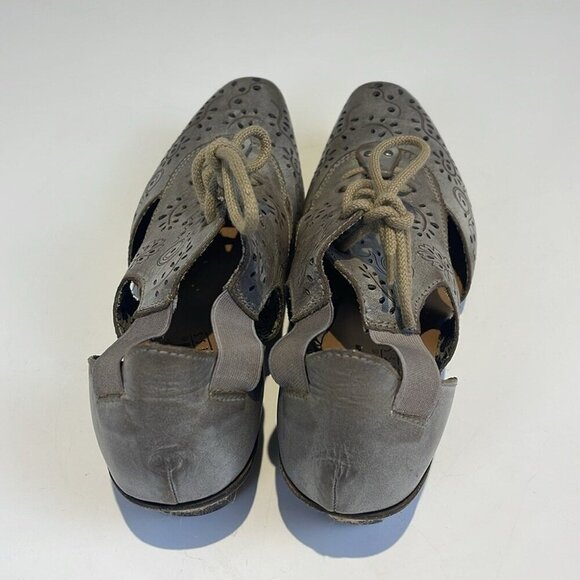 Rieker Anti-Stress Lace-Up Mary Jane Pumps in Grey/Brown - Size 39 (US 8) - Picture 3 of 7